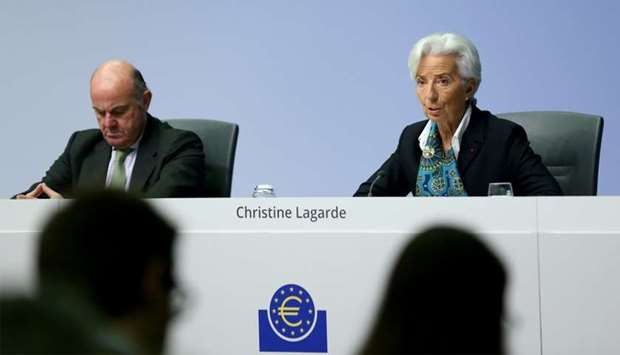 New European Central Bank (ECB) President Christine Lagarde addresses a news conference