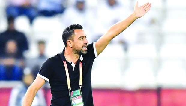 Al Sadd's head coach Xavi Hernandez reacts during the FIFA Club World Cup Qatar first round match against Hienghene Sport at Jassim Bin Hamad Stadium on Wednesday. PICTURE: Noushad Thekkayil
