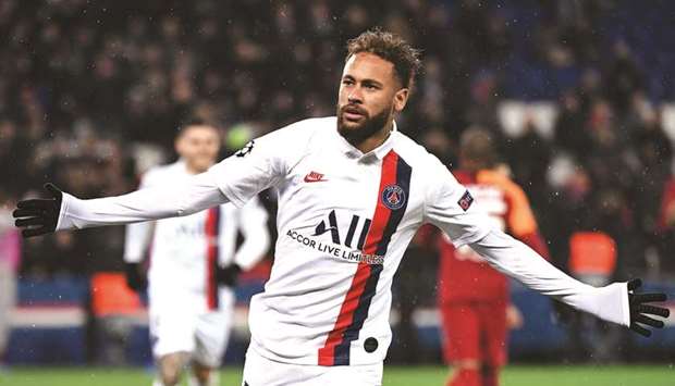 Paris Saint-Germainu2019s Brazilian forward Neymar marked his first Champions League start in exactly 12 months with a goal and two assists in Wednesdayu2019s 5-0 demolition of Galatasaray. (AFP)