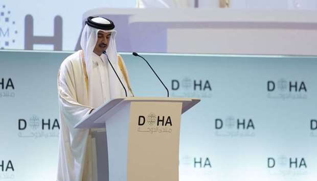 His Highness the Amir Sheikh Tamim bin Hamad Al-Thani opens Doha Forum 2019 at  at Doha Sheraton Hotel 