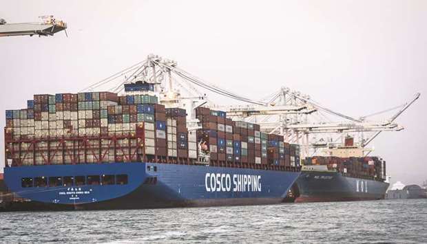 The CSCL South China Sea container ship sits docked at the Port of Oakland in California (file). US President Donald Trump unveiled an interim deal with China on Friday that will avoid further escalation of a trade war that for almost two years has hung over the worldu2019s largest economies and thus almost any country or company doing business with them.
