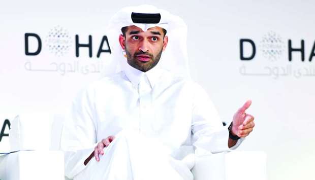 Hassan al-Thawadi at Doha Forum on Sunday. PICTURE: Noushad Thekkayil