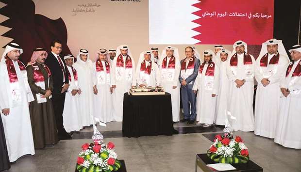 Qatar Steel management and employees celebrate Qatar National Day.