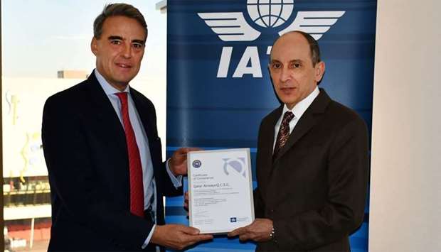 Qatar Airways received u201crecognition of its continued commitmentu201d to environmental management at International Air Transport Associationu2019s (IATA) Board of Governors meeting last week. During the meeting held in in Geneva recently, Qatar Airways Group Chief Executive Akbar al-Baker was presented with a certificate by Alexandre de Juniac, IATA Director General and CEO confirming the renewal of the airlinesu2019 status under Stage 2 of IATAu2019s Environmental Assessment programme (IEnvA).