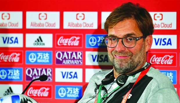 Liverpool FC coach Jurgen Klopp at a press conference