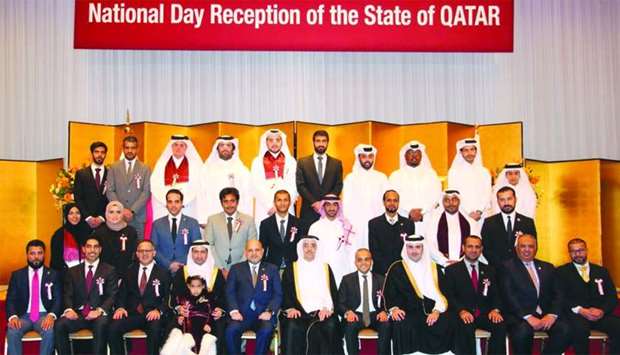 Guests at Qatar National Day reception in Tokyo.rnrn