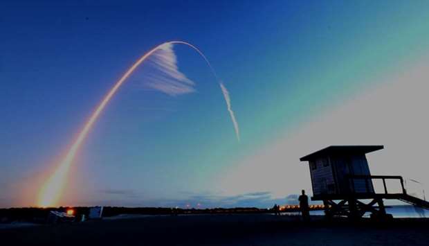 The Boeing CST-100 Starliner spacecraft, atop an ULA Atlas V rocket, flies during an uncrewed Orbital Flight Test to the International Space Station from launch complex 40 at the Cape Canaveral Air Force Station as seen from Jetty Park in Cape Canaveral, Florida. Reuters
