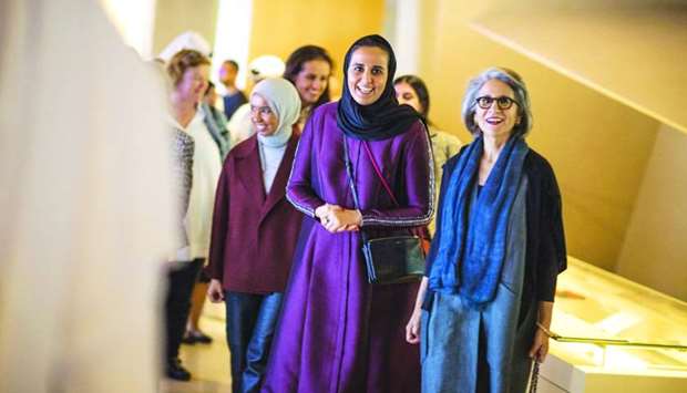 HE Sheikha Al Mayassa bint Hamad al-Thani, Chairperson of the Board of Trustees of Qatar Museums, welcomed Sheikha Hessa Sabah al-Salem al-Sabah, head of Kuwait's House of Islamic Antiquities (Dar Al-Athar Al-Islamiyyah) at the National Museum of Qatar. The visit included a stop at the Magnificent Jewels of Jean Schlumberger of designer Jean Schlumberger from Virginia Museum of Fine Arts, which is on show at NMoQ until January 15, 2020.