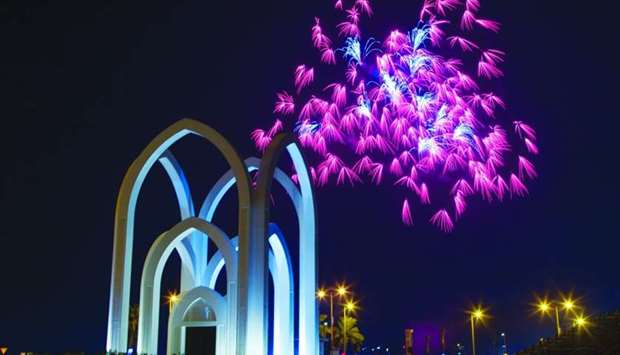 The final fireworks of Qatar National Day 2019 celebrations as seen from Doha Corniche Saturday. PICTURES: Jayan Orma.
