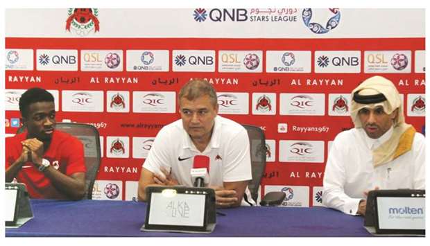 Al Rayyan coach Diego Aguirre speaks to the media ahead of his teamu2019s match against Al Wakrah.