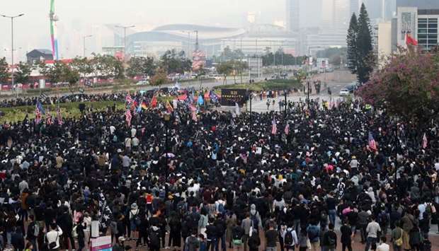 Hong Kong protesters rally in support of Xinjiang Uighurs' human rights in Hong Kong