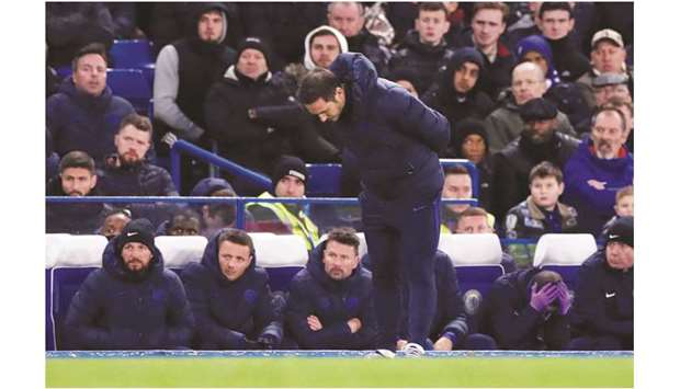 Chelsea manager Frank Lampard looks disappointed during his teamu2019s match against Southampton on Thursday.