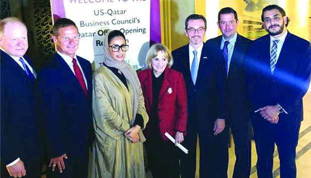 USQBC managing director Mohamed Barakat with USQBC president, Ambassador Anne Patterson, and US embassy Chief of Mission in Qatar and Charge du2019Affaires William Grant, as well as other dignitaries during the recent opening of the councilu2019s Doha office.