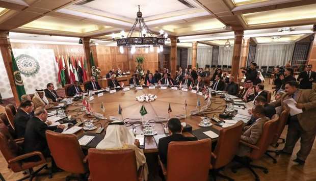 Arab League's permanent representatives meet at its headquarters in the Egyptian capital Cairo. AFP