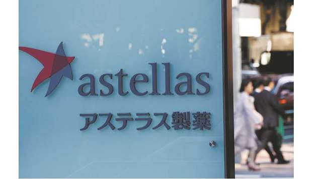 Astellas Pharmau2019s logo is seen at its headquarters in Tokyo. The firm, Japanu2019s second-largest drugmaker by sales, is offering $60 per share for San Francisco-based  Audentes, a 110% premium to its closing price on Monday.