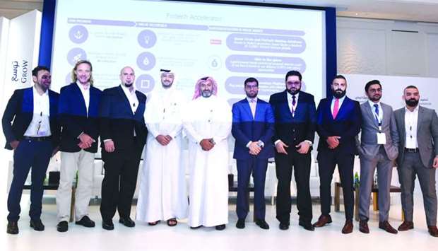 QDB executive director Investment Ibrahim Mohamed Hassan and QDB executive director of Advisory Services and Incubation Ibrahim al-Mannai join other dignitaries during u2018The Investment Forum 2019u2019 held in Doha. PICTURE: Shemeer Rasheed
