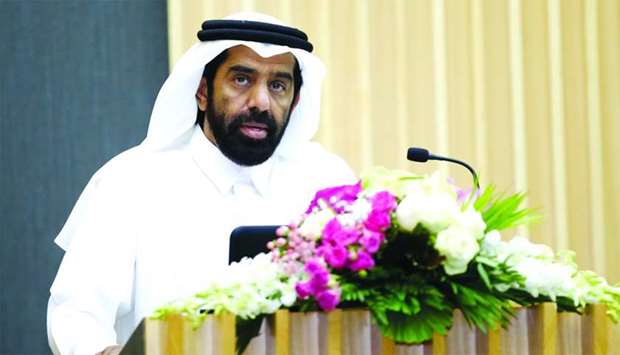 HE the President of Planning and Statistics Authority, Dr Saleh bin Mohamed al-Nabit, speaking at the event. PICTURE: Jayaram