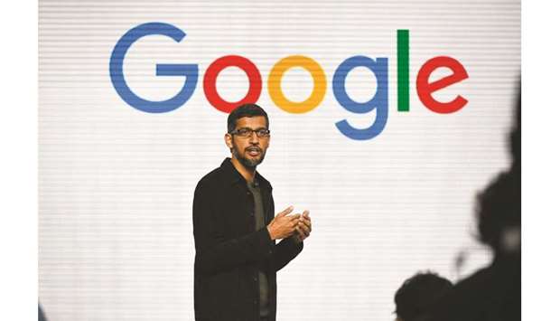 Google CEO Sundar Pichai speaks during a product launch event in San Francisco. On Tuesday, the Google founders effectively unwound this structure by making Pichai CEO of both Google and Alphabet.