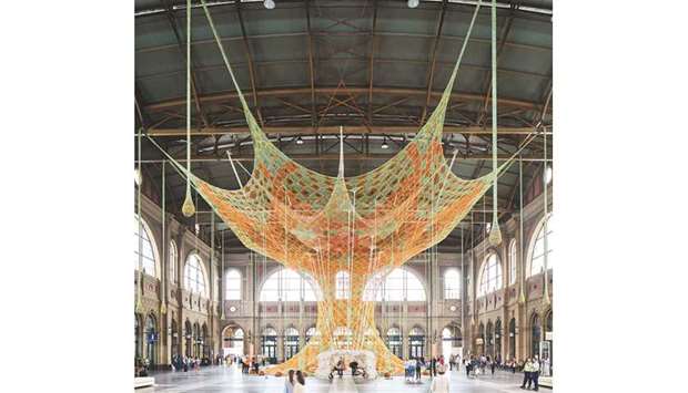 Netou2019s Gaia Mother Tree (2017-2018) installation at Zurich Main Station, Switzerland.