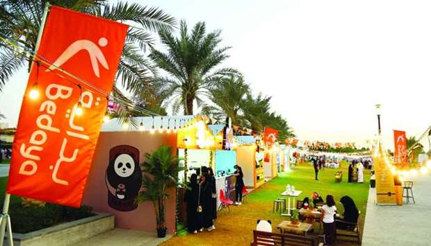 A view of stalls participating in the Qatar Food Fest.