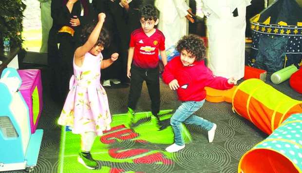 Children spend time in the sensory room at Khalifa International Stadium.