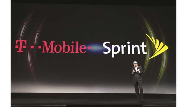 Jan Geldmacher, president of Sprint Business at Sprint Corp, speaks during the Mobile World Congress Americas event in Los Angeles, California, on October 23. US Judge Victor Marrero will weigh arguments from a group of states on Monday that say he should block the $26.5bn T-Mobile-Sprint deal because it will raise prices on consumers by eliminating competition between the two carriers.
