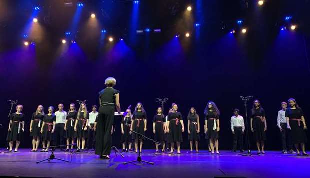 MAKING A STATEMENT: Qatar Youth Choir during a performance in Lisbon.                                     Photos supplied