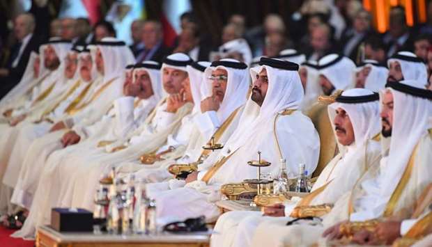 HH the Deputy Amir Sheikh Abdullah bin Hamad al-Thani and other dignitaries at the seventh GOPAC conference