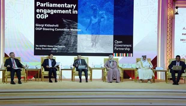 Panellists discussing the impact of good governance on progress at the conference. PICTURE: Thajudheen