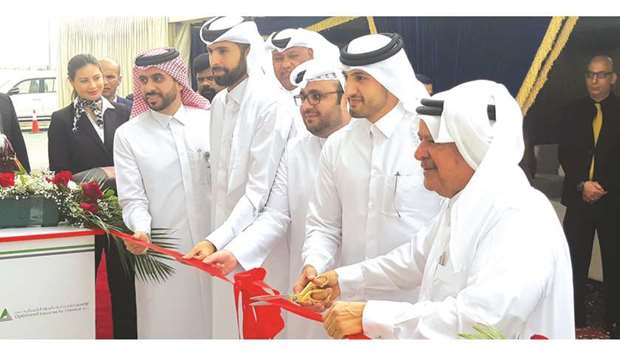 HE Sheikh Faisal bin Qassim al-Thani and Sheikh Mohamed among others during the local production launch of Unilever soaps at  Optimized Industries for Chemicals Factory in Doha.