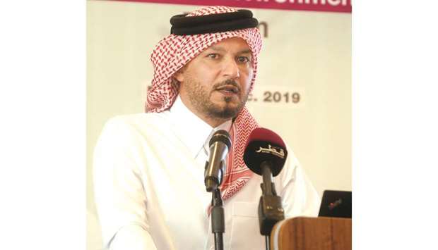 Al-Mohannadi delivering the opening remarks at the u201cForum for Improving the Business Environment in the State of Qataru201d held in Doha yesterday. PICTURE: Shaji Kayamkulam
