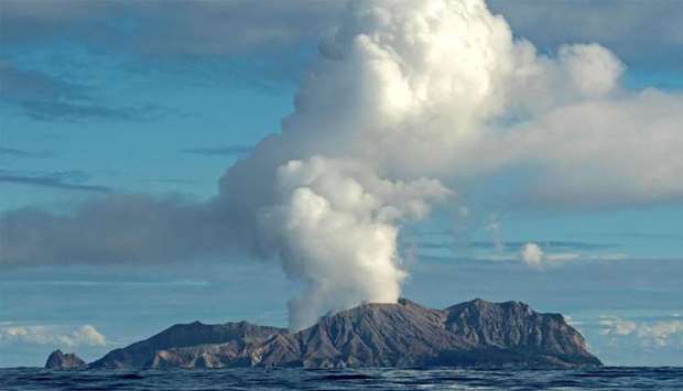 Volcano on New Zealand's White Island spewing steam and ash
