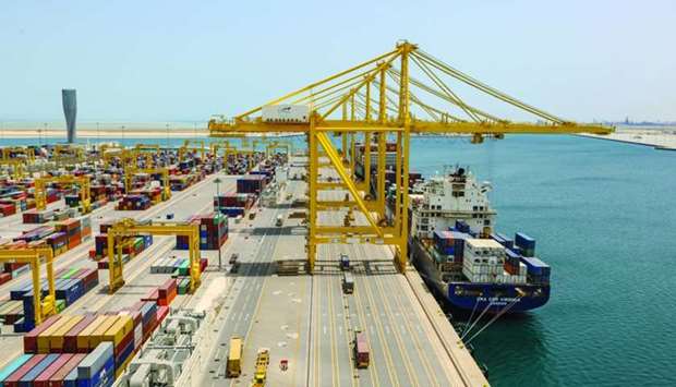 A view of Hamad Port. The three ports of Qatar witnessed double-digit growth in handing of containers and building materials; highlighting the return of normalcy in the business activities, said the latest figures of Mwani Qatar.