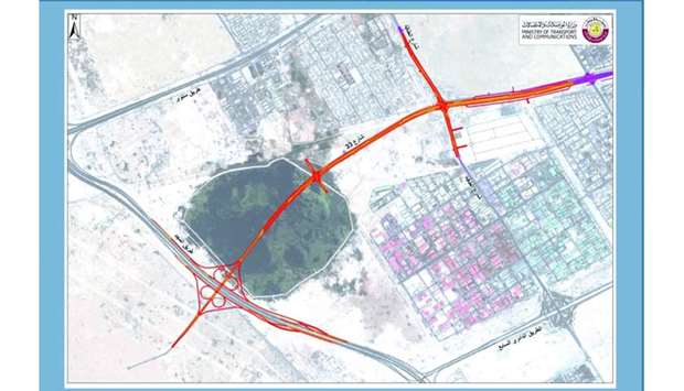 The proposal includes three grade-separated interchanges, and one of them is a main interchange linking Street 33 with Al Majd Road