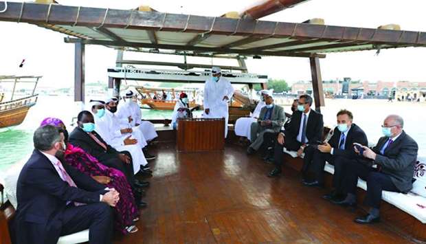 Dignitaries and guests taking a dhow ride to mark the opening of the festival at Katara Tuesday. Supplied picture