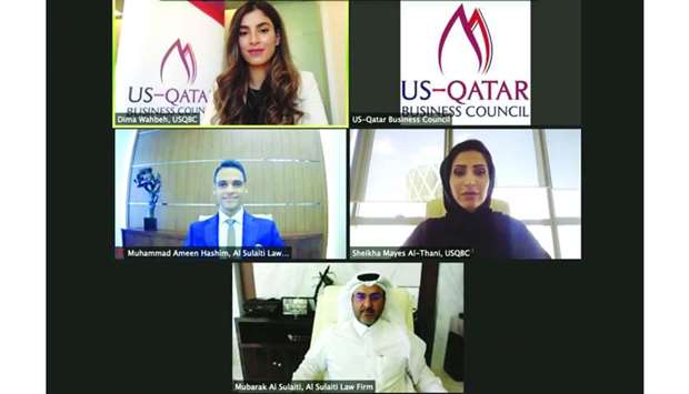 Officials from Al Sulaiti Law Firm and USQBC during a recently-held forum on Qatar's labour and residency laws.