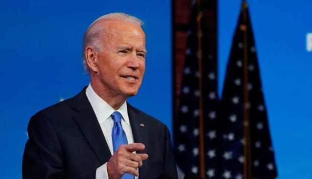 US President-elect Joe Biden delivers a televised address to the nation in Wilmington