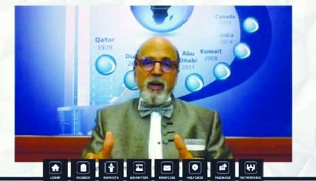 Doha Bank CEO Dr R Seetharaman delivering a speech during the u2018Almus Rupee Money Conference 2020u2019 held recently.