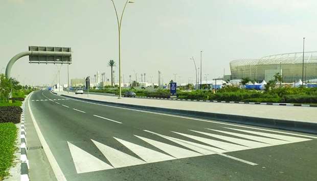 One of the roads leading to Al Rayyan stadium