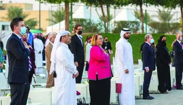 US Chargu00e9 du2019Affaires ambassador Greta C Holtz and other dignitaries at the event.
