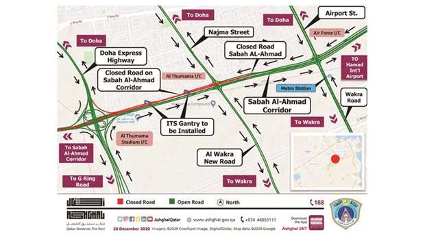 Ashghal closure map.