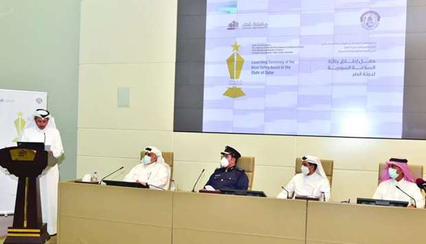 Officials at the launch of the National Traffic Safety Award for the State of Qatar.