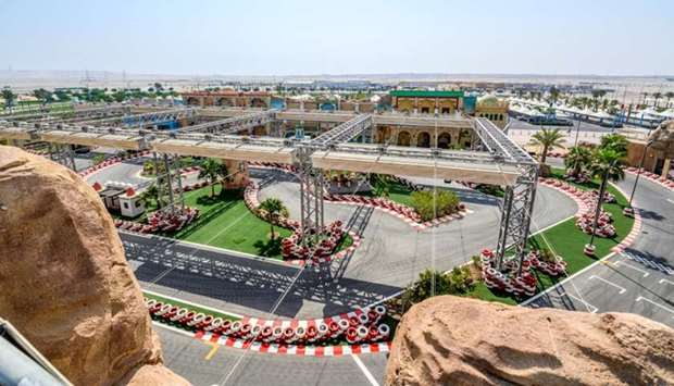 A view of the Go Kart at Desert Falls Water & Adventure Park