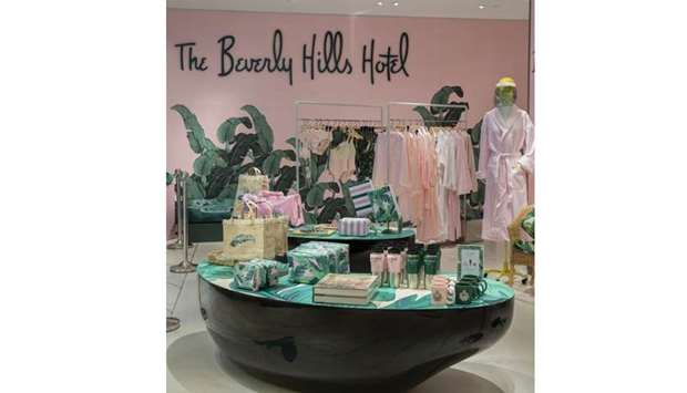 The Beverly Hills Hotel popup store in Galeries Lafayette Doha.