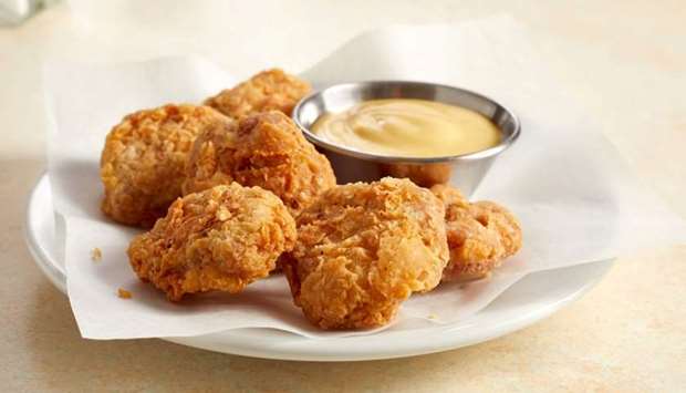Chicken bites made from lab-grown cultured chicken developed by Eat Just