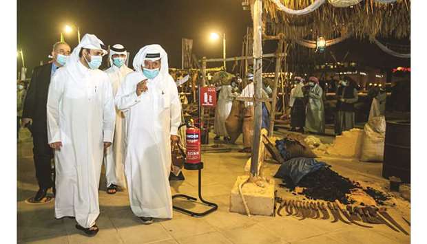 Prominent Qatari entrepreneur HE Sheikh Faisal bin Qassim al-Thani with Katara general manager Dr Khalid bin Ibrahim al-Sulaiti at the dhow festival.