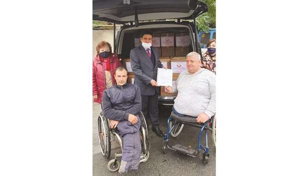 The delivery of the aid was attended by Chairman of the Association of Disabled Persons Mihai Margineanu, and Acting Charge d'Affaires at the embassy of Qatar in Moldova Hamad bin Rashid al-Athba.