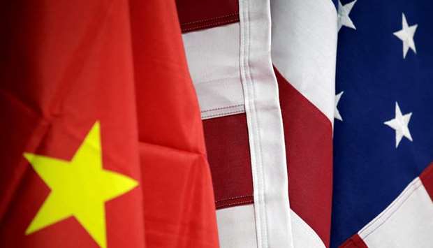 Flags of China and US