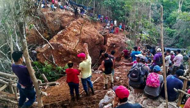 The site of landslide at ,La Esperanza, mine in Rio San Juan department, Nicaragua, on December 4. AFP/Fundacion Del Rio/Rudy Gonzalez