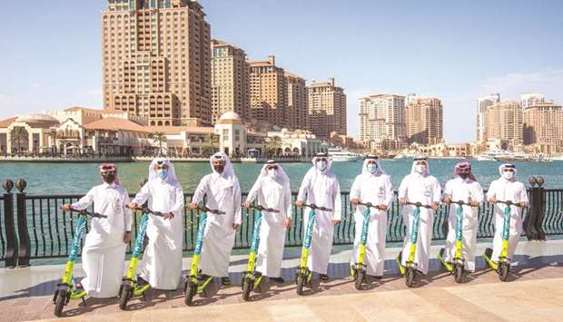 The hi-tech, app-enabled e-scooters are already in service at The Pearl-Qatar.